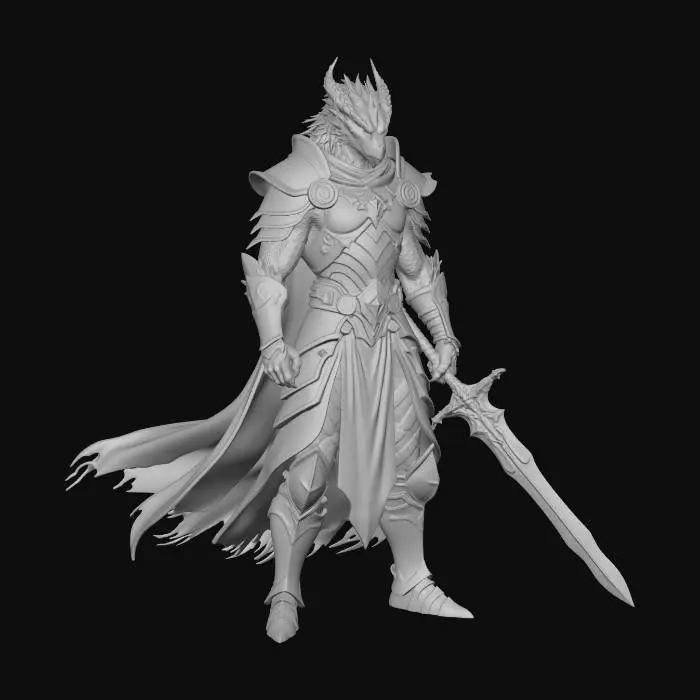 3D model for Dragonborn fighter