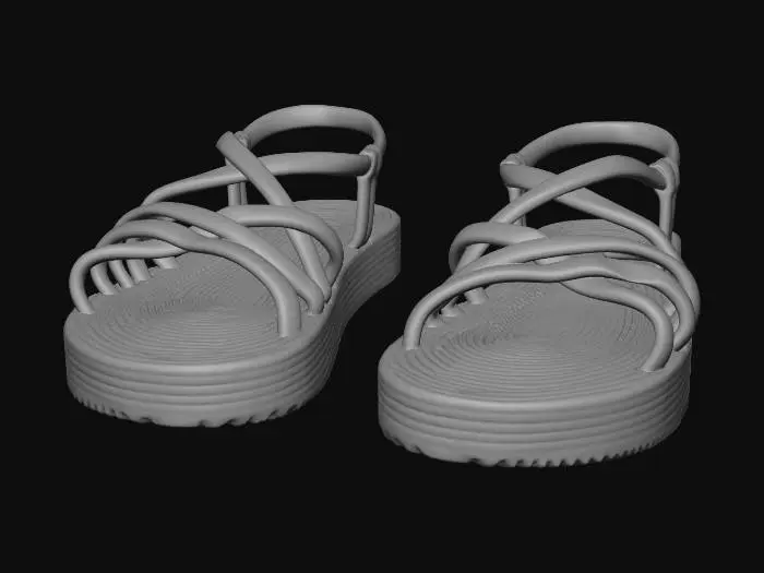 3D model for Black Rope-Strap Sandals
