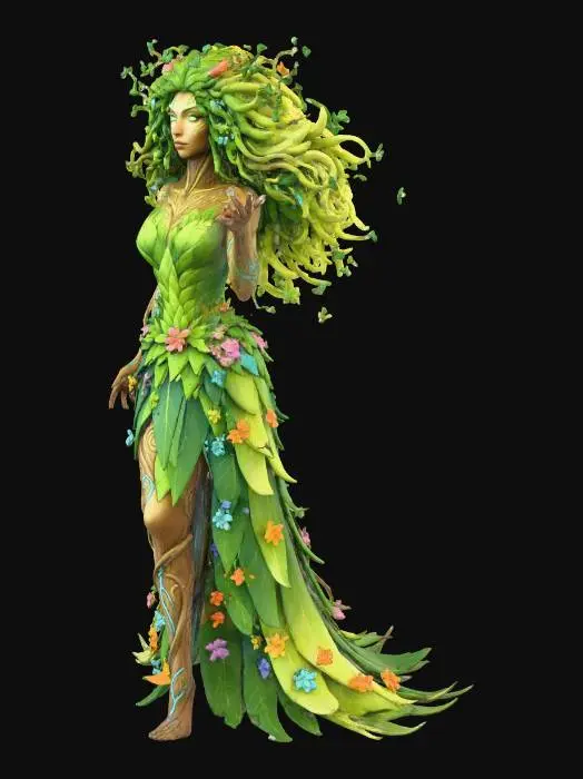 3D model for A Dryad. Stylized realism.