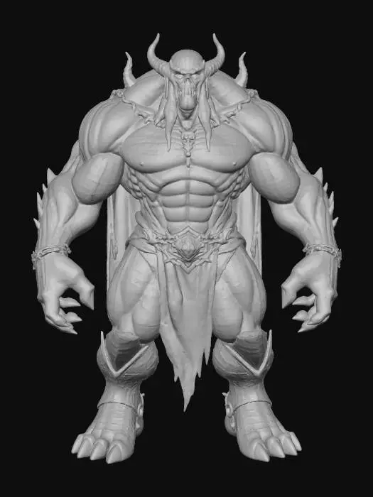 3D model for The Titan - Big Gambling/casino zombie/magic creature. Low polygon and in T-Pose position