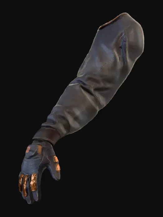 3D model for Black Motorcycle Glove