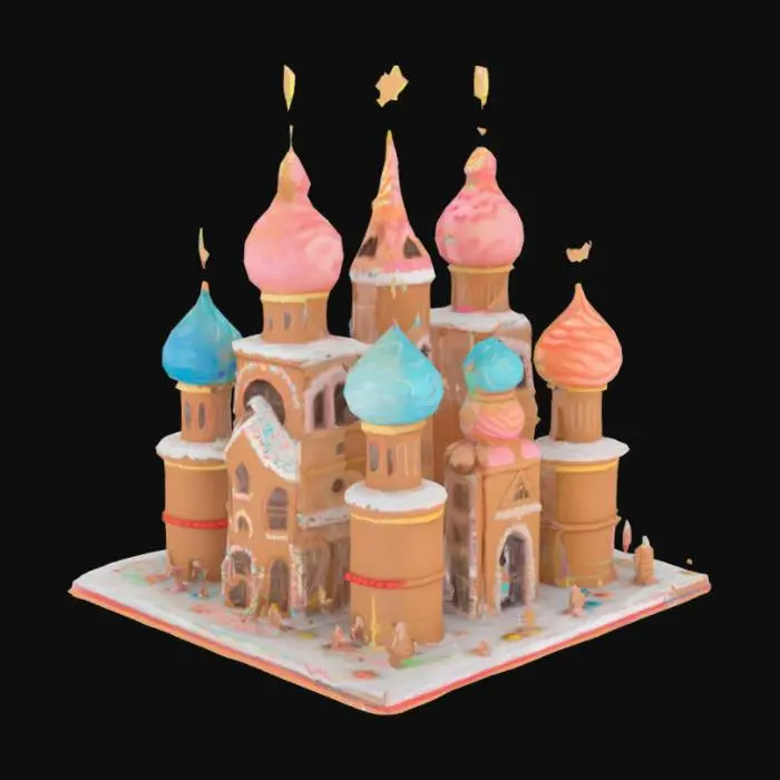 3D model for [Russia] A stylized Russian palace that looks like it is made out of gingerbread, frosting, and candy, #AroundTheWorld#