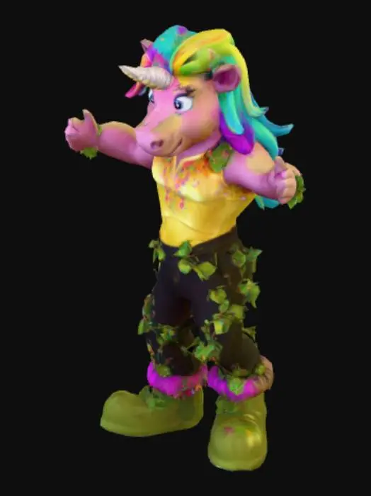 3D model for Rainbow Unicorn Warrior