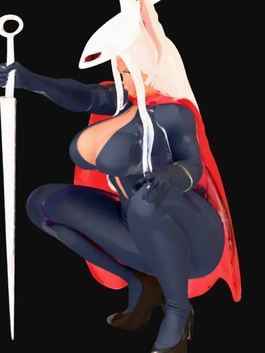 3D model for Fierce Warrior in Black and Red