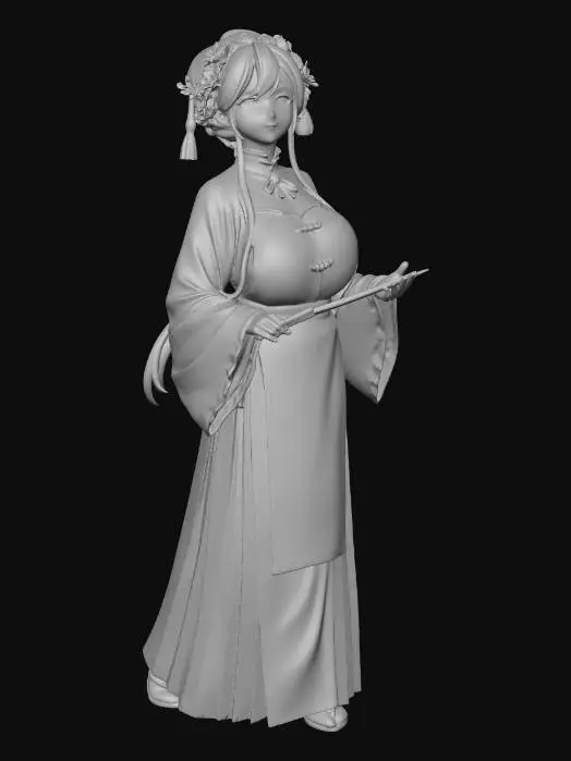 3D model for Hanfu Elegance at the Lantern Door