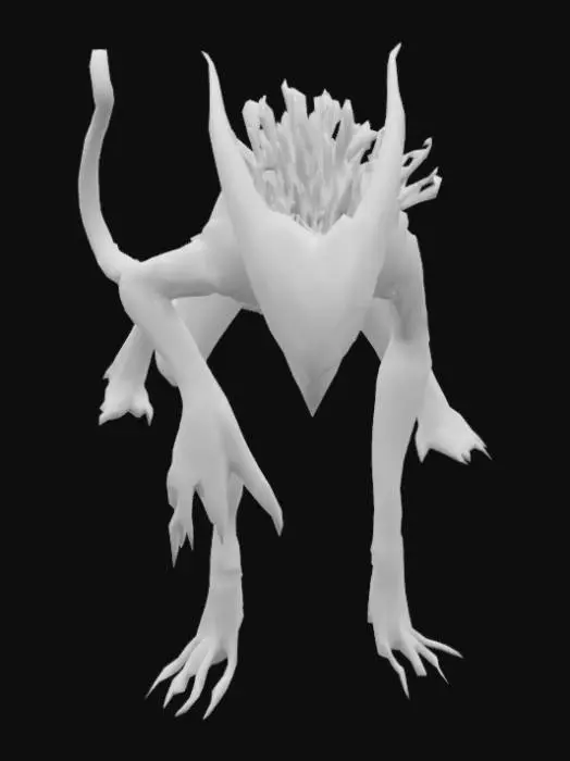 3D model for A bioluminescent alien predator, evolved for stealth, agility, and intimidation. It blends traits of deep-sea life, panther-like mammals, and intelligent reptilian species. The Nytherion lives in a bioluminescent jungle and hunts using light, sound, and movement.

🔻 1. Silhouette & Anatomy
Body Shape:
Lean, muscular, and low-profile like a panther, but with a slightly elongated torso for flexibility. About 10 ft long including tail.

Stance: Quadrupedal when stalking; can stand bipedally to appear threatening or use hands.

Limbs:

Hind Legs (4): Feline-like, jointed for explosive pouncing.

Forearms (2): Longer than human arms, ending in 4 fingers with retractable claws.

Tail: Prehensile, about 5 ft long, with a fin-like bioluminescent flare at the end, used for signaling and balance.