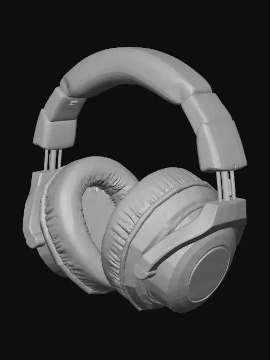 3D model for 헤드셋, 사이에 악마 뿔 장식이 있는