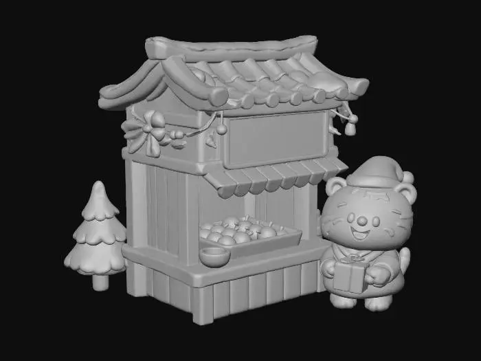 3D model for Korean Oden Street Stall