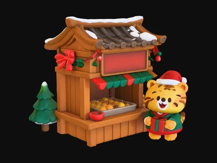 3D model for Korean Oden Street Stall