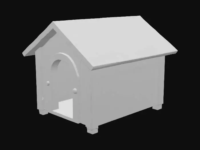 3D model for una sencilla caseta para perro con un agujero para que entre


