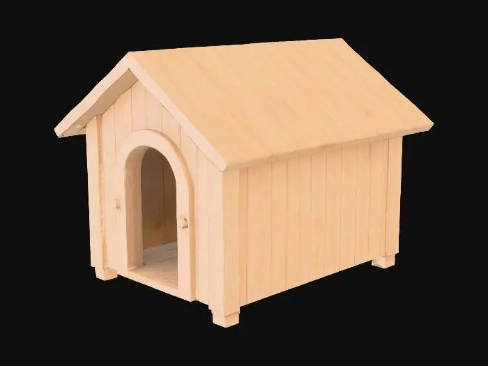 3D model for una sencilla caseta para perro con un agujero para que entre


