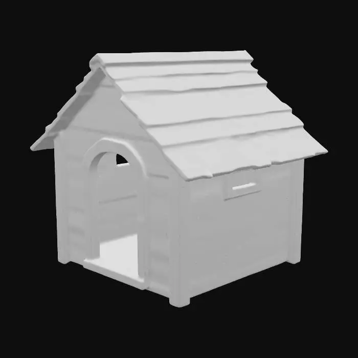 3D model for una sencilla caseta para perro con un agujero para que entre


