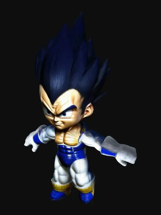 3D model for #realistic# vegeta from "Dragon Ball Z". Ultra Realistic, Highly Detailed, Full Body, T-pose