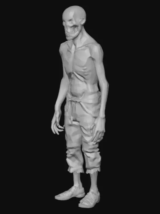 3D model for bloody zombie