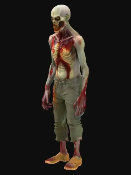 3D model for bloody zombie