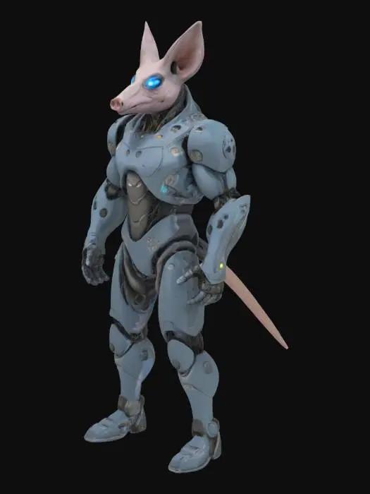3D model for humanoid ardvark cyber warrior