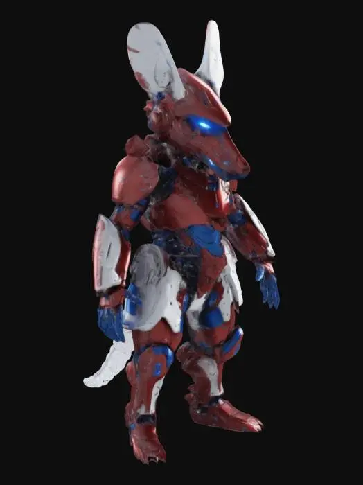 3D model for humanoid ardvark cyber warrior