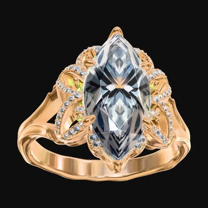3D model for Azure Marquise Ring