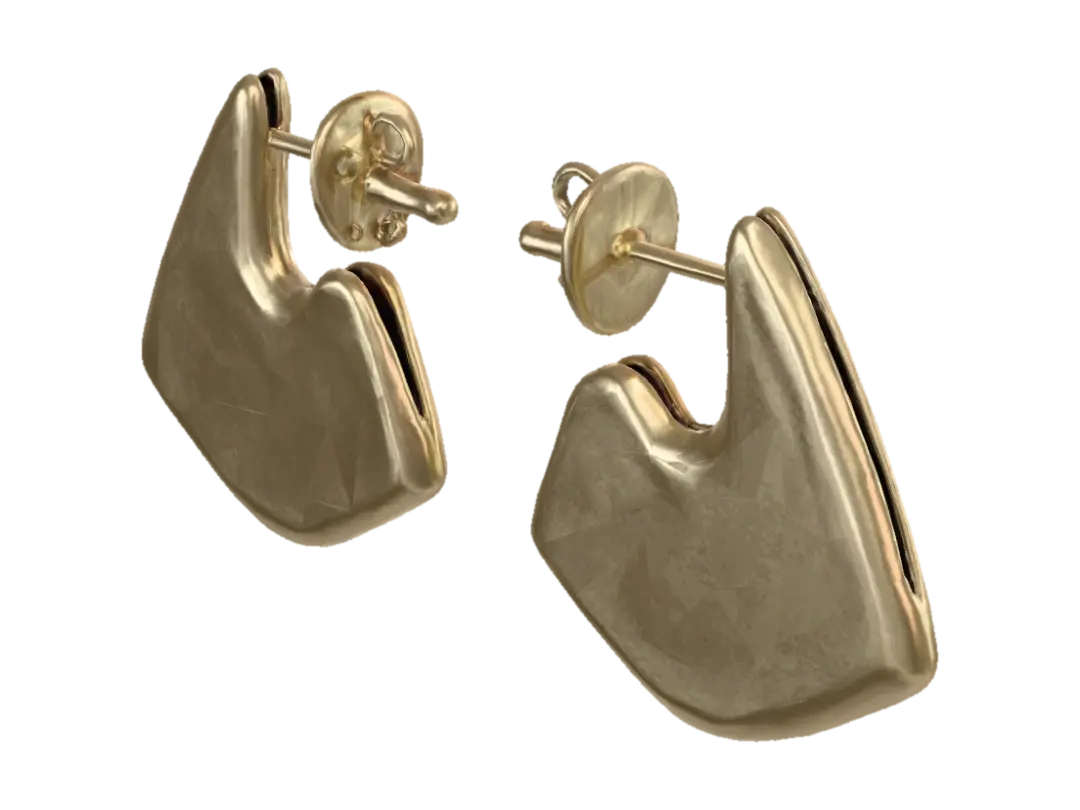 Golden Triangle Earrings par huyht101 — créé avec le générateur 3D Meshy AI, téléchargement gratuit FBX OBJ GLB STL