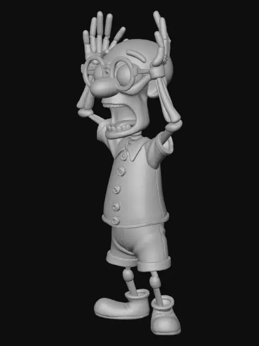 3D model for #Halloween2025#, funny skeleton shocked