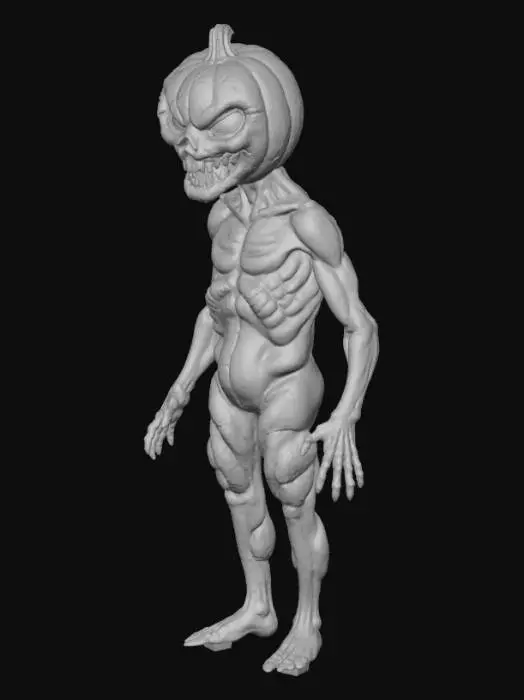 3D model for #Halloween2025#, blood thirsty , cracked out pumkin head monster