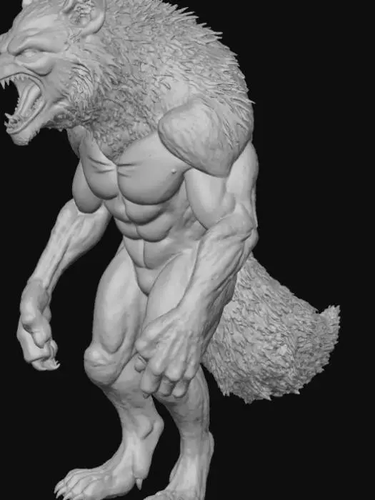 3D model for #Halloween2025#, blood thirsty , ,jacked ,cracked out warewolf monster