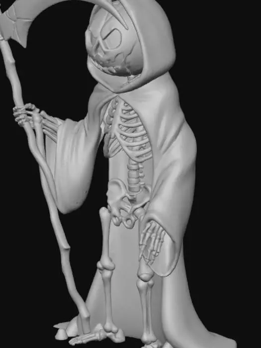 3D model for #Halloween2025#, funny cartoon grim reaper