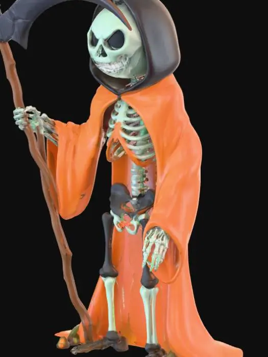 3D model for #Halloween2025#, funny cartoon grim reaper