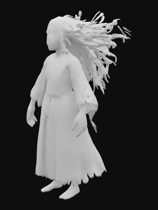 3D model for Kuchisake-Onna, Woman, Scary, bloody. urban legend,