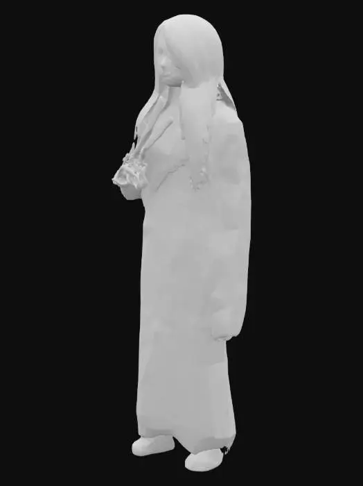 3D model for Japanese KuchiSake-Onna, woman, bloody, horror, scary, deadly, spirit, evil, Japanese, dark, mysterious, T-pose