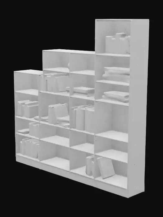 3D model for Bookshelf with multiple compartments