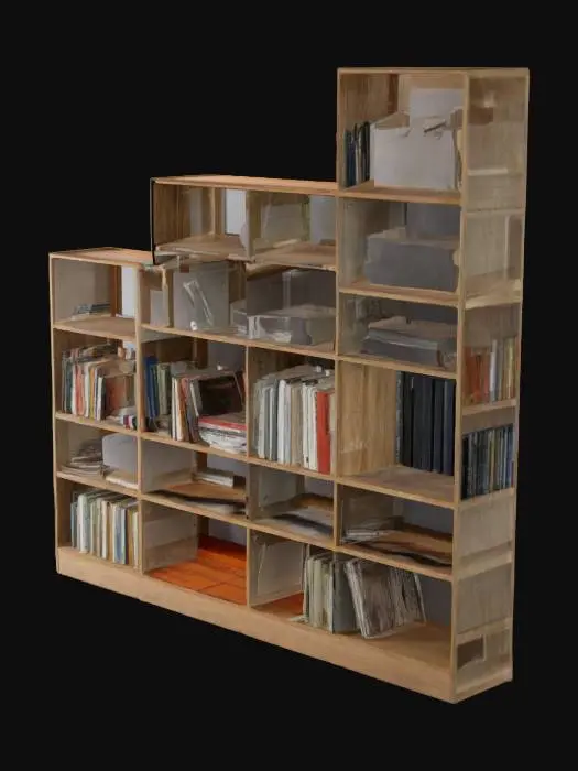 3D model for Bookshelf with multiple compartments