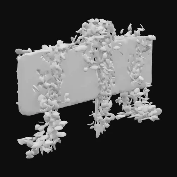 3D model for Vines wrapping around signage
 A dark, atmospheric visual style for a game set in a dystopian, post-apocalyptic version of urban Japan. The world is quiet and haunting, inspired by Japanese ghost stories and folklore. Streets are narrow and shadowed, with crumbling buildings made of aged wood and concrete. Architecture shows signs of decay—shattered windows, peeling paint, moss-covered walls, and tangled vines reclaiming the structures. Environments are cluttered with forgotten objects: broken crates, old signage, cracked pavement, and scattered debris.