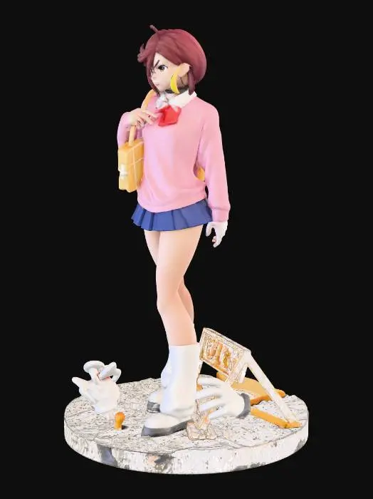 3D model for Neon Schoolgirl at Dusk