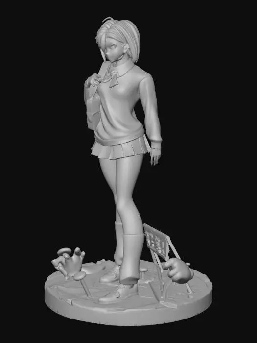 3D model for Neon Schoolgirl at Dusk