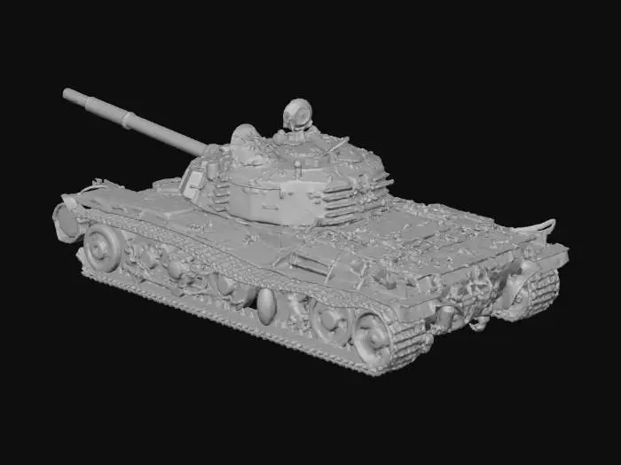 3D model for destroyed tank with high level of detail