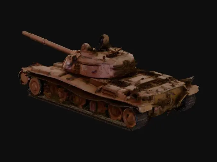 3D model for destroyed tank with high level of detail