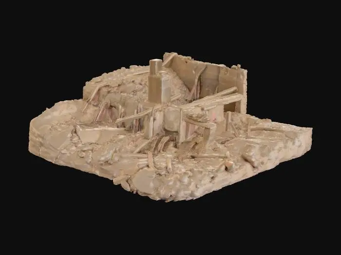3D model for Ruined Structure with high details in the dust
