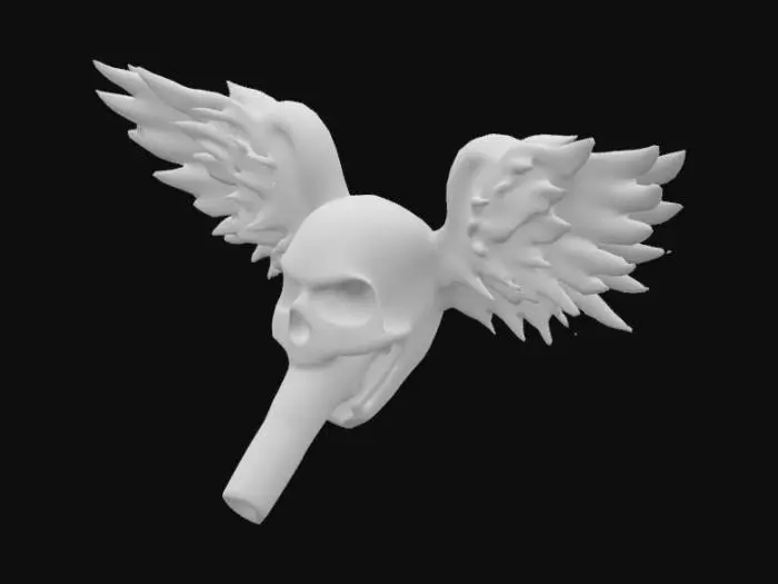 3D model for #emblem#, skull with a gun(1911) in it's mouth