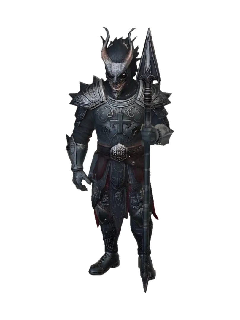 Help me write a character, that is a human villain. He is a tall person with dark… - Spike 3D model, vytvořený pomocí AI