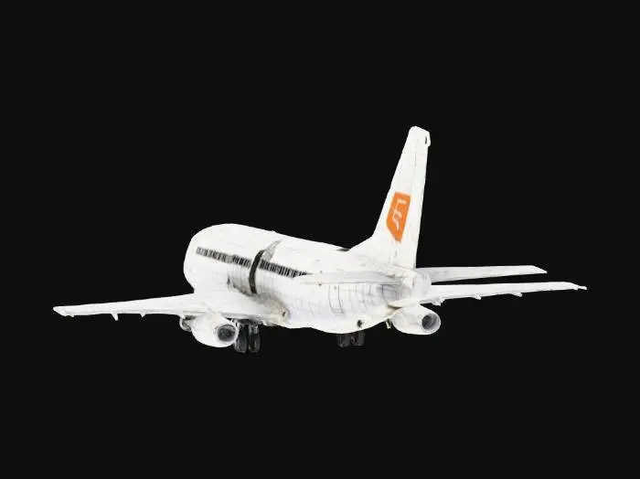 3D model for the back part of a Boeing 737 with very old crash texture