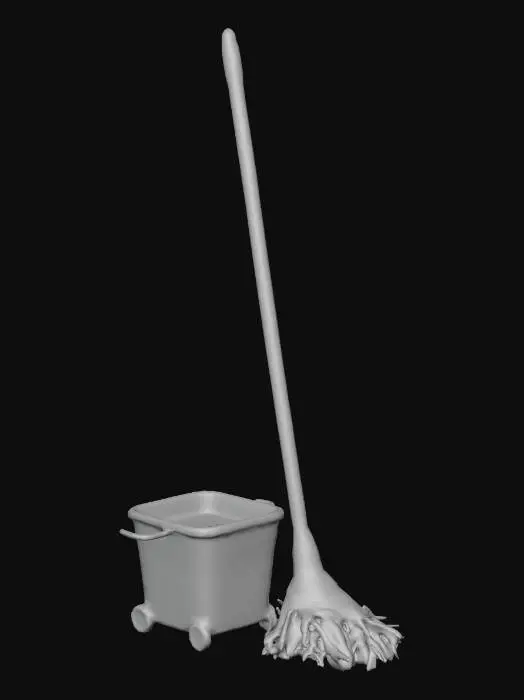 3D model for a mop with bucket