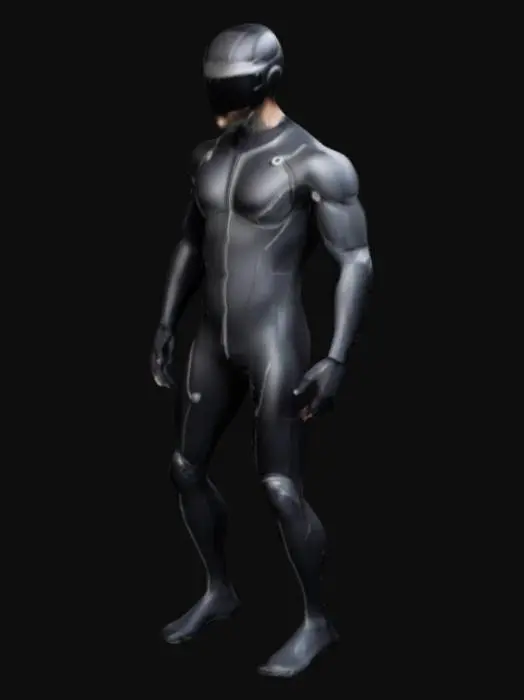 3D model for erstelle eine vr rüstug die minimalstic ist und aus neopren, anliegend, eng und mit sensoren ausgestattet ist
