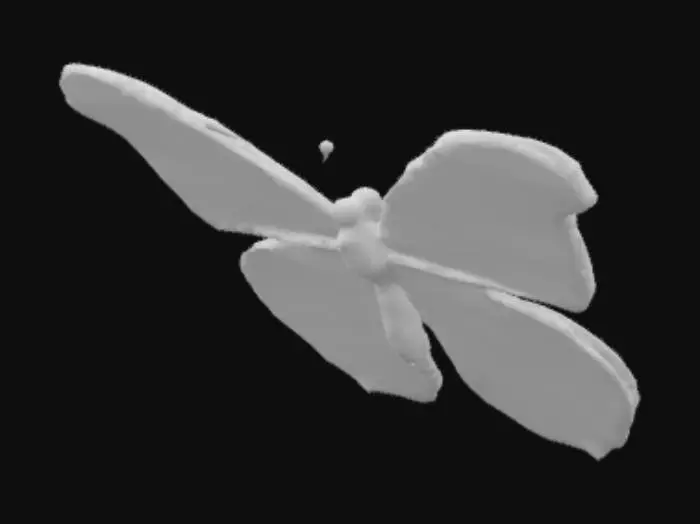 3D model for Magical butterfly king size, glowing colors, mutated wings