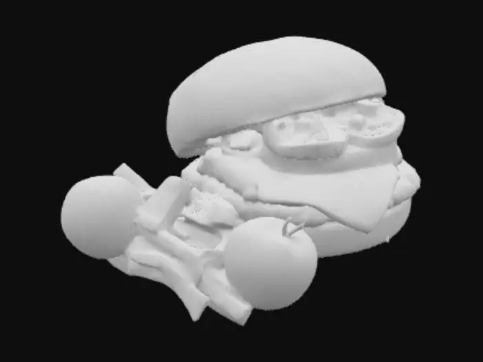 3D model for Juicy Cheeseburger with some pickels and tomato in it. Make the cheese as cheesy as possible to make it Look extra yummy, #food#