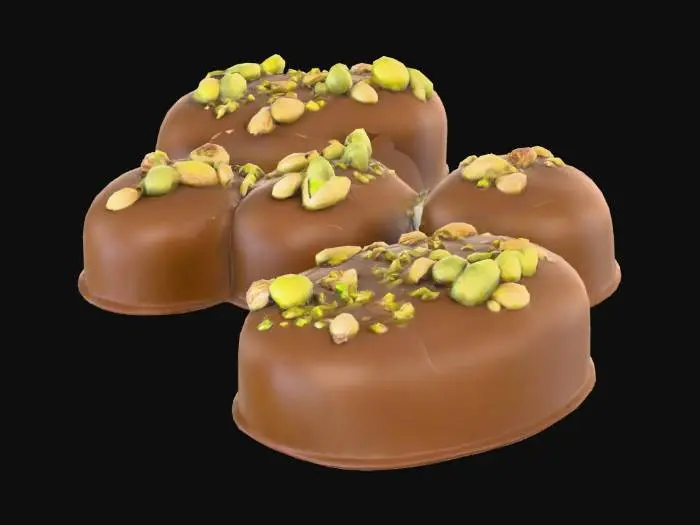 3D model for Eine Praline Schoko mit Pistazien topping , #food#