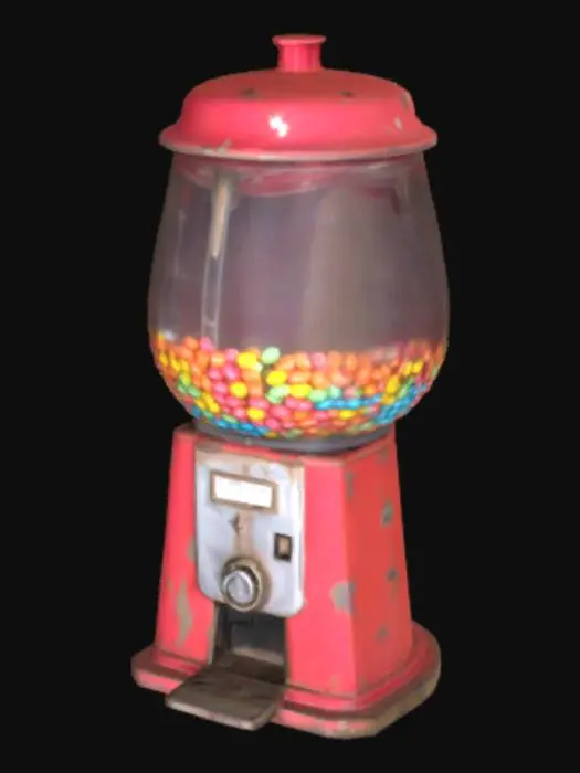 3D model for Süßigkeiten-Automat, verlassen, verbeult, halb gefüllt 