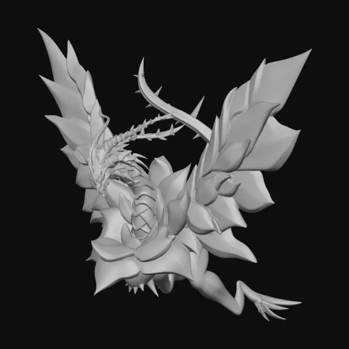 3D model for black rose dragon