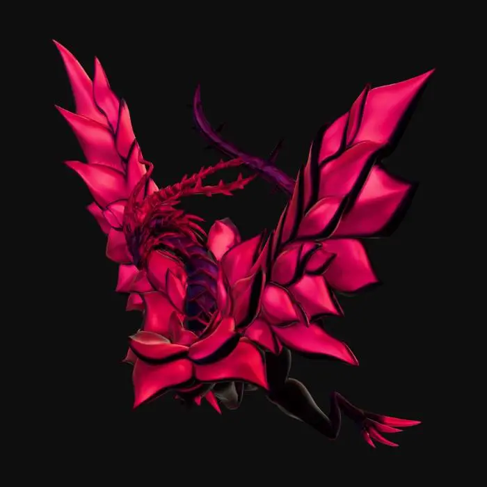 3D model for black rose dragon