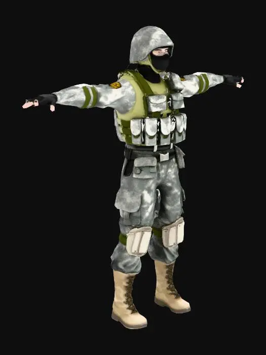 3D model for US Soldier in Tactical Gear